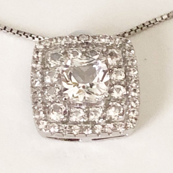 Genuine Diamond & Created White Sapphire Sterling - Picture 2 of 7